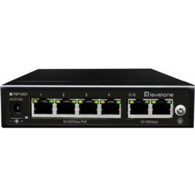 LevelOne FEP-0631 netwerk-switch Fast Ethernet (10/100) Power over Ethernet (PoE) Zwart