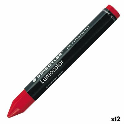 Gekleurde was Staedtler Lumocolor Permanent Rood (12 Stuks)