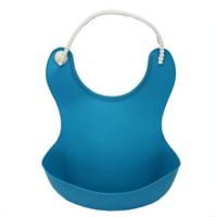 Baby peuter waterdichte siliconen BIB zuigelingen voeden lunch Roll-up schort (donkerblauw) Baby peuter waterdichte siliconen BIB zuigelingen voeden lunch Roll-up schort (donkerblauw)