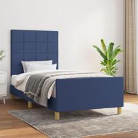 Bedframe zonder matras 100x200 cm stof blauw