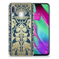 Samsung Galaxy A40 | TPU Case | Beige Flowers