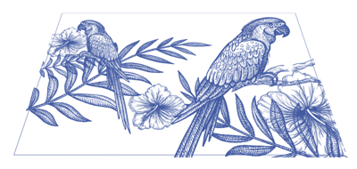 Elegante placemats Blauwe vogels op planten