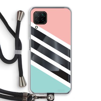 Strepen pastel: Huawei P40 Lite Transparant Hoesje met koord