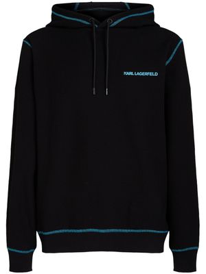 Karl Lagerfeld hoodie en coton biologique gaufré - Noir