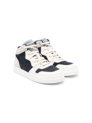 Brunello Cucinelli Kids baskets montantes à design colour block - Tons neutres