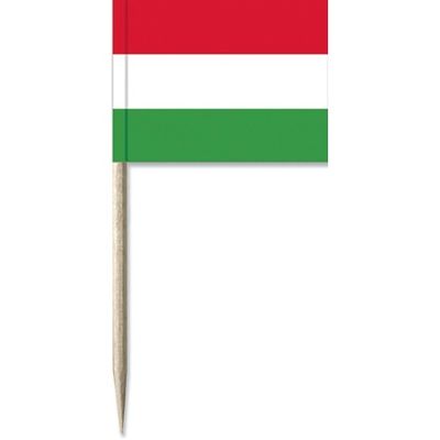 100x Cocktailprikkers Hongarije 8 cm vlaggetje landen decoratie