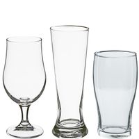 Bierglazen set - pilsglazen/pint glazen/bierglazen op voet - 12x stuks - glas - thumbnail