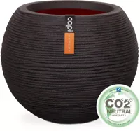 Capi nature bol rib nl kunststof vaas 40x32 cm zwart