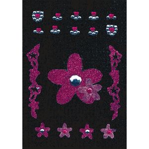 Stickers bloem met strass steentjes