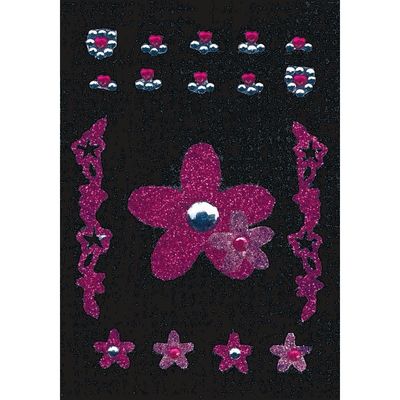 Stickers bloem met strass steentjes