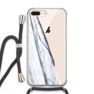 Gestreepte marmer: iPhone 8 Plus Transparant Hoesje met koord
