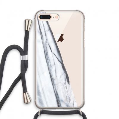Gestreepte marmer: iPhone 8 Plus Transparant Hoesje met koord