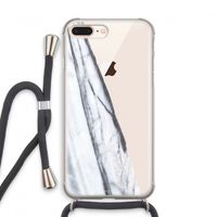 Gestreepte marmer: iPhone 8 Plus Transparant Hoesje met koord
