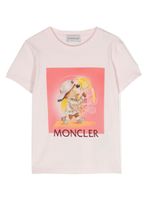 Moncler Enfant t-shirt en coton à imprimé graphique - Rose