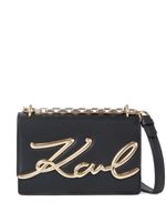 Karl Lagerfeld sac porté épaule Signature en cuir - Noir