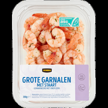 Jumbo Gemarineerde Grote Garnalen met Staart 200 g