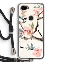 Japanse bloemen: Pixel 3a Transparant Hoesje met koord