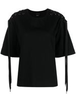 PINKO t-shirt en coton à détail de laçage - Noir