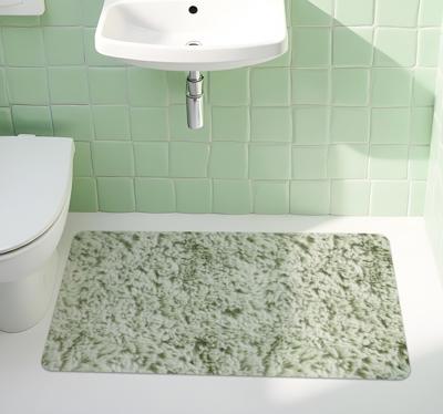 Groene stof imitatie vinyl tapijt badkamer