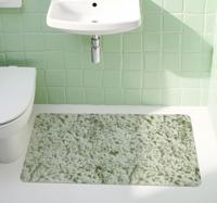 Groene stof imitatie vinyl tapijt badkamer