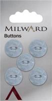 Milward Parelmoer Knoop Witblauw 15mm (5 stuks)