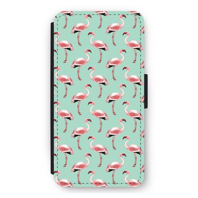 Flamingoprint groen: iPhone 11 Pro Max Flip Hoesje