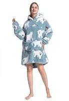 Plaid met mouwen - fleece - ijsbeer