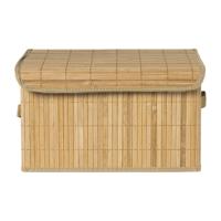 Opbergmand met deksel groot - bamboe - 25x38x22 cm
