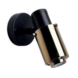 DCW Editions Biny Spot Bulb Wandlamp - Zwart/goud - zonder schakelaar