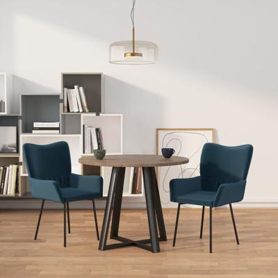 Eetkamerstoelen 2 st fluweel blauw