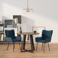Eetkamerstoelen 2 st fluweel blauw