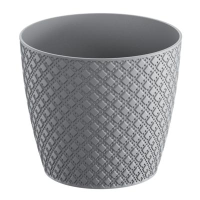 Prosperplast Plantenpot Orient stijl - steengrijs - D19 x H17 cm - kunststof - voor buiten