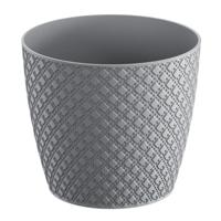 Prosperplast Plantenpot Orient stijl - steengrijs - D19 x H17 cm - kunststof - voor buiten