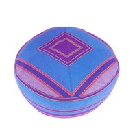 Yogi & Yogini Meditatiekussen Rond Katoen Paars Blauw - 33 x 16 cm