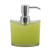 Zeeppompje/zeepdispenser Aveiro - PS kunststof - limegroen/zilver - 11 x 14 cm - 260 ml