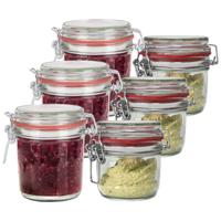 Weckpotten/inmaakpotten - set 8x stuks - 200 ml/400 ml - glas - met beugelsluiting