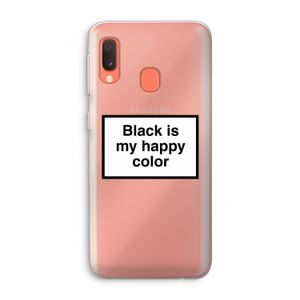 Black is my happy color: Samsung Galaxy A20e Transparant Hoesje