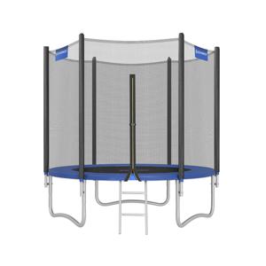 Trampoline met met veiligheidsnet beklede stangen, Blauw / 244 cm