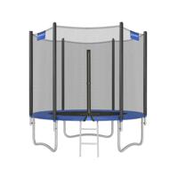 Trampoline met met veiligheidsnet beklede stangen, Blauw / 244 cm