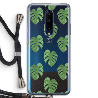 Monstera leaves: OnePlus 7 Pro Transparant Hoesje met koord