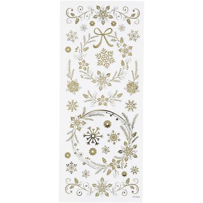 Creativ Company Stickers, kerst sterren, vel 10x24 cm, ca. 29 stuk, goud, 1 vel