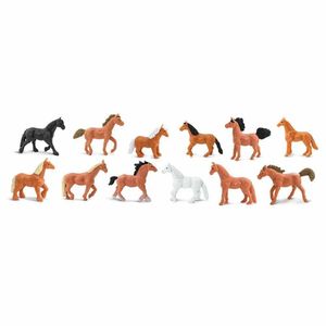 Plastic speelgoed figuren paarden 12 stuks   -