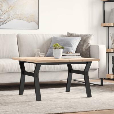 Salontafel Y-frame 80x80x45,5 cm grenenhout en staal