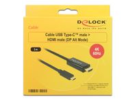 Delock 85292 Kabel USB Type-C male > HDMI male (DP Alt Mode) 4K 60 Hz 3 m zwart - thumbnail