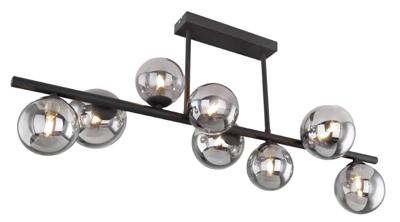 Globo Zwarte plafondlamp met smoke glasRiha - 56133-9D