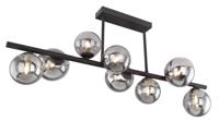 Globo Zwarte plafondlamp met smoke glasRiha - 56133-9D