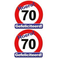 2x stuks hulde stopbord 70 jaar feestartikelen / versiering - thumbnail