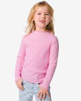 HEMA Kinder T-shirt Met Ribbels Lichtroze (lichtroze) - thumbnail