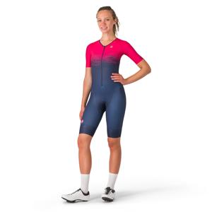 Castelli core tri w suit short sleeve blauw roze dames L