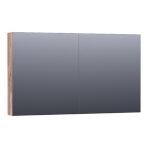 BRAUER Dual Spiegelkast - 120x70x15cm - 2 links- rechtsdraaiende spiegeldeur - MFC - Almond SK-DU120AL